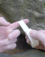 Taping finger with wide tape.